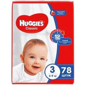 ХАГГИС ПОДГУЗНИКИ КЛАССИК 3 4-9КГ №78 МИДИ МЕГАПАК [HUGGIES]