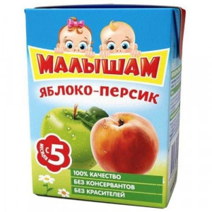 МАЛЫШАМ НЕКТАР (СОК) 200МЛ. ЯБЛОКО+ПЕРСИК Н/ОСВЕТЛ. 5+МЕС. (ФРУТОНЯНЯ) МАЛЫШАМ НЕКТАР (СОК) 200МЛ. ЯБЛОКО+ПЕРСИК Н/ОСВЕТЛ. 5+МЕС. (ФРУТОНЯНЯ)
