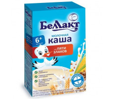 БЕЛЛАКТ КАША 250Г. 5 ЗЛАКОВ МОЛ. 6+