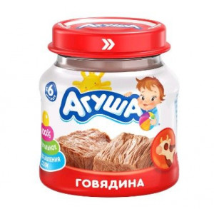 АГУША ПЮРЕ 80Г. ГОВЯДИНА 6+МЕС.