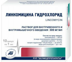 ЛИНКОМИЦИНА Г/Х 300МГ/МЛ. 1МЛ. №10 Р-Р Д/ИНФ. И В/М ВВЕД. АМП. /БЕЛМЕДПРЕПАРАТЫ/