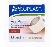 ЭКОПЛАСТ ПЛАСТЫРЬ 2,5СМХ5М МЕД. ФИКС. НЕТКАН. ЭКОПОРЕ [ECOPLAST]