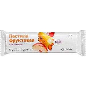 ВИТАТЕКА ПАСТИЛА ФРУКТОВАЯ ЯБЛОКО+ГРУША ОБОГАЩ. БЕТУЛИНОМ 27Г. [VITATEKA]