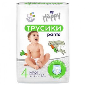 ХЭППИ ПОДГУЗНИКИ-ТРУСИКИ МАКСИ 8-14КГ №12 [BELLA HAPPY]