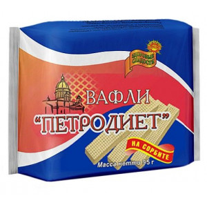ПЕТРОДИЕТ ВАФЛИ СЛИВОЧНО-ВАНИЛЬНЫЕ НА СОРБИТЕ 95Г.