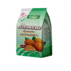 ПЕТРОДИЕТ ПРЯНИКИ МЯТНЫЕ НА ФРУКТОЗЕ 350Г.