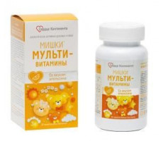 СЕРДЦЕ КОНТИНЕНТА МИШКИ МУЛЬТИВИТАМИН ВКУС АПЕЛЬСИН №30 ПАСТИЛКИ ЖЕВ.